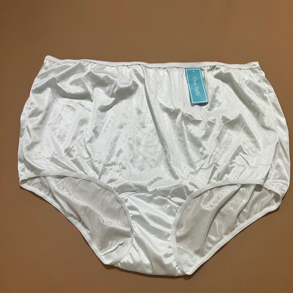 Dixie Belle White Nylon 719 Full Brief Panties Underwear Size 14 NWT NOS Vtg